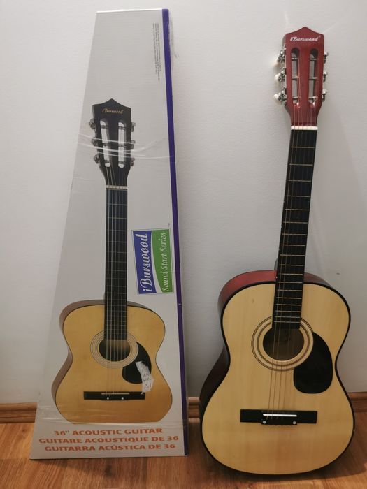 Chitară acustică iBunwood – ideală pentru începători, cu cutie