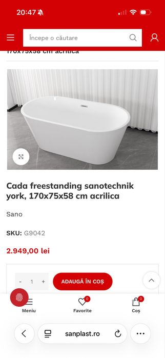 Vand cada freestanding