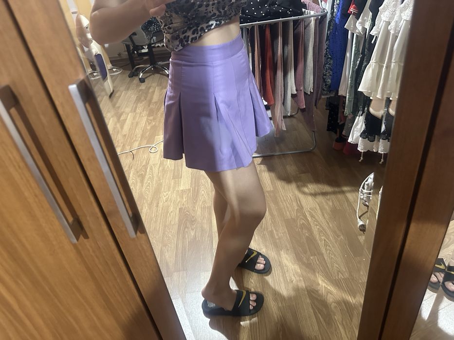 Fustă plisată mov H&M Divided