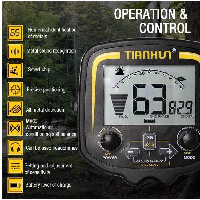 металотърсач  металдетектор   Tianxun  TX-850 + Подаръци