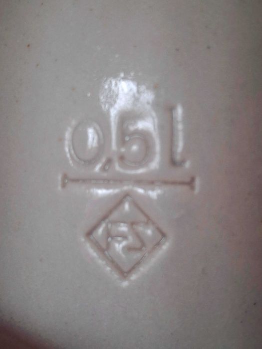 Старинна немска керамична халба Franz Stöber