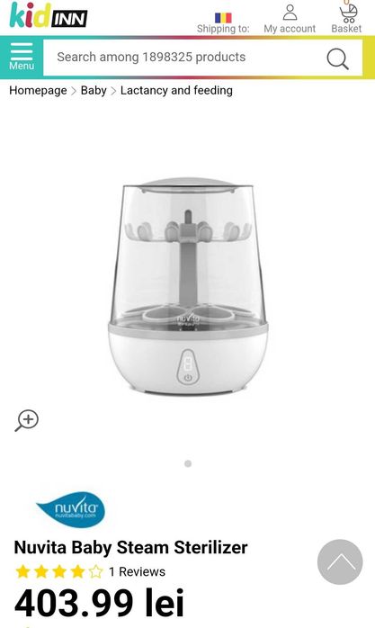 Sterilizator digital cu aburi biberoane NUVITA