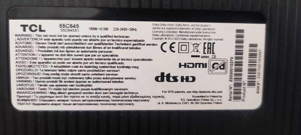 Телевизор 55 инча TCL 55C645 за части