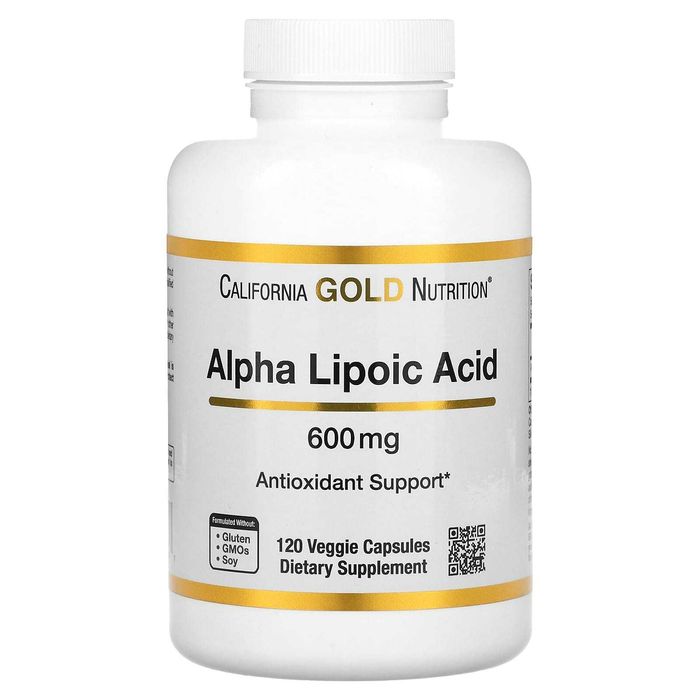Альфа-липоевая кислота, California Gold Nutrition, 600 мг, 120 капсул