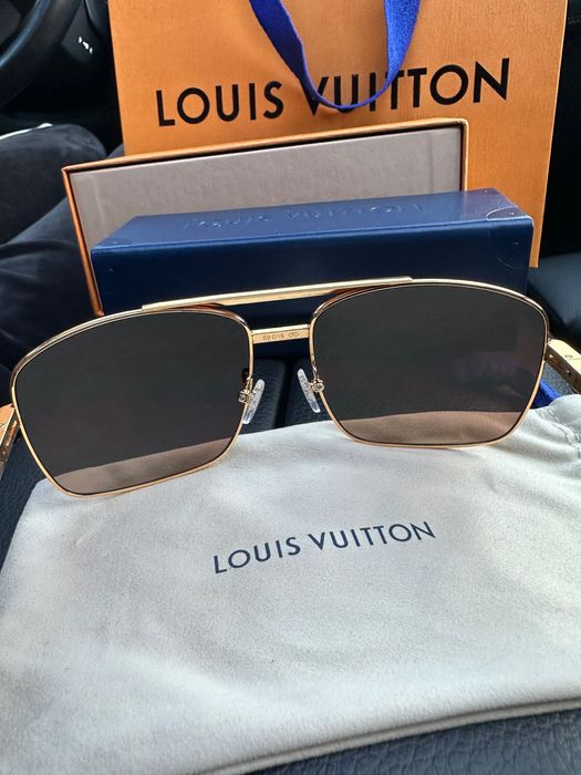 Ochelari originali Louis Vuitton aurii Attitude Gold Noi