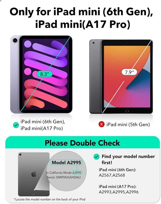 кейс ESR опушен калъф за iPad Mini 6th gen и Mini A17 Pro