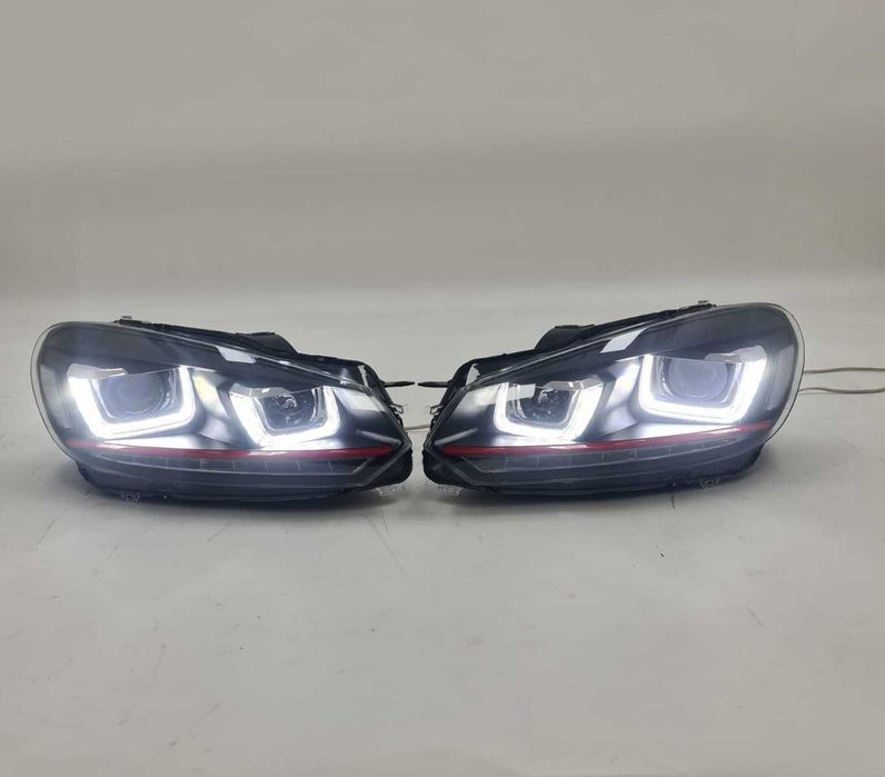 Faruri LED VW Golf 6 (2008-up) Golf 7 U Design Rosu GTI Dinamic