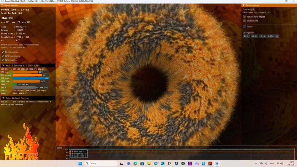 Видеокарта NVIDIA GeForce RTX 2080 SUPER (Dell OEM), 8 ГБ GDDR6 — Б/У