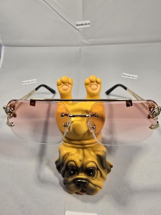 Set Ochelari de soare Cartier, Gold Frame, Red Lenses, 8809