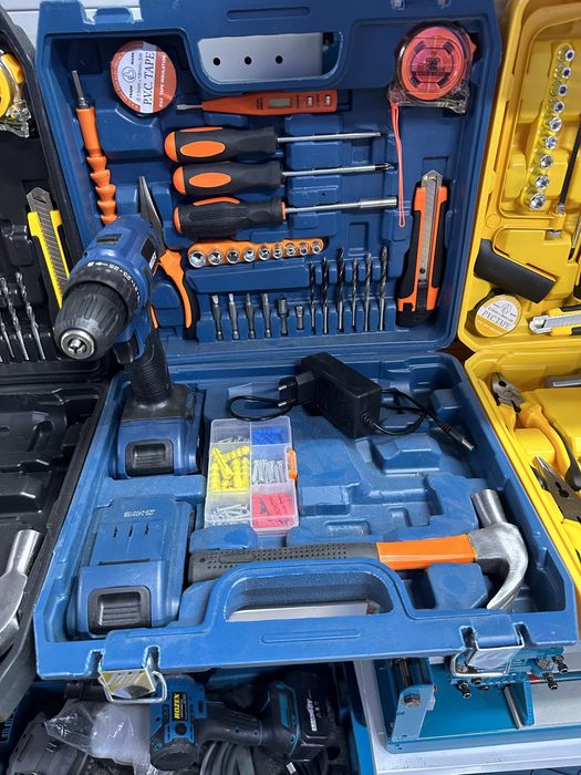 Набор Шуруповерт/Дрель/Перфоратор/Болгарка/Лазер/