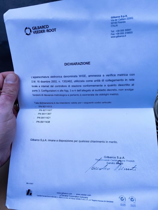 Punct de acces retea Gilbarco