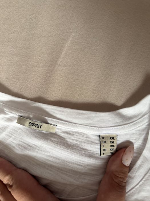 Свободна тениска с бродерия на Esprit, нова, XXL