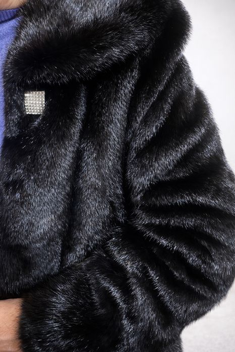 Шуба норка черная длинная