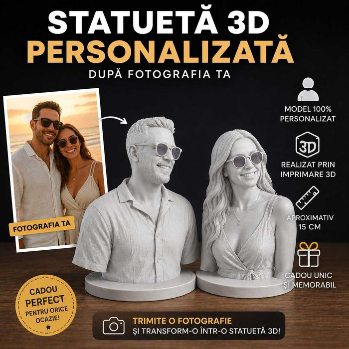 Statuie 3D Personalizată după Fotografia Ta – Cadou Unic