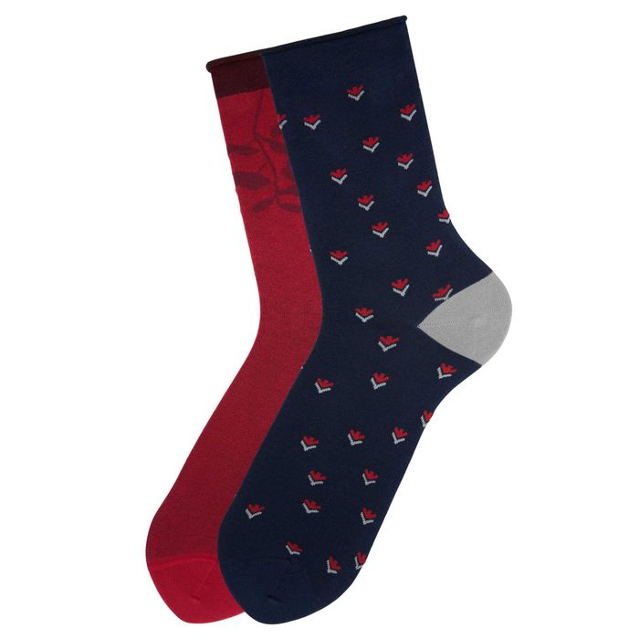 Органични дамски 2 чифта чорапи с малки цветя, безшевни, удобни