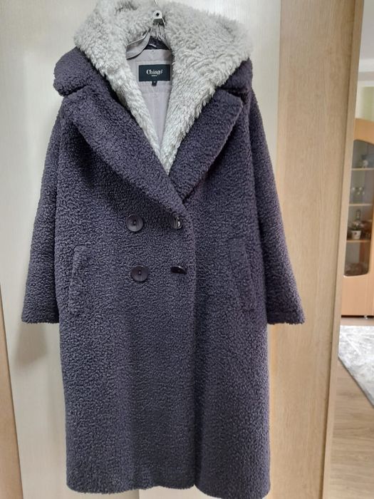 Шуба -пуховик с капюшоном