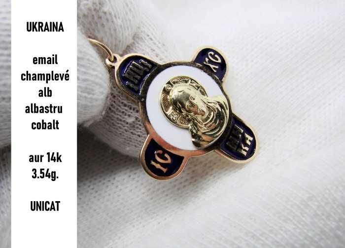 Pandantiv Aur 14K Cruce Cruciulita Aur Ortodoxa Ortodox