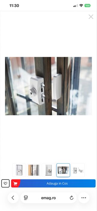 Lacat suplimentar Abus FTS96 alb cu 2 chei pentru ferestre si usi Protectie 10/10
