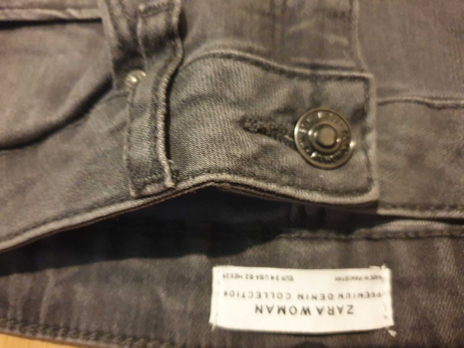 Дамски сиви дънки  XS, ZARA - 16 лв. Без следи от употреба.