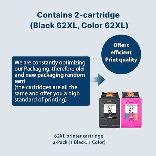 Нови 62XL Ink Cartridge за HP Envy OfficeJet Черна и Цветна Мастилница 2 броя принтер мастило печат