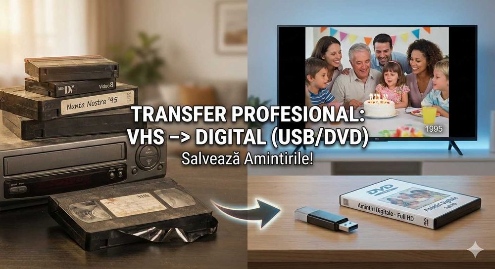 Copiere Casete Audio Video pe Stick USB/ DVD - Calitate Profesională