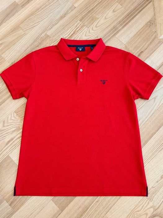 Tricou polo GANT bărbați, mărimea XXL, roșu, 100% bumbac, logo brodat