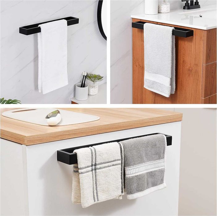 Стоманена стойка за хавлии без къртене - 40см