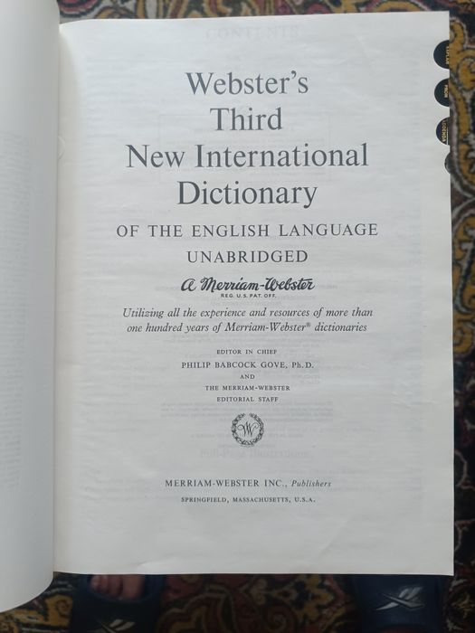 Webster's Third New Internat Dictionary