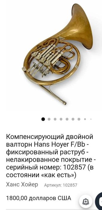 Валторна Hans Hoyer(двойная F/Bb) Торг есть!
