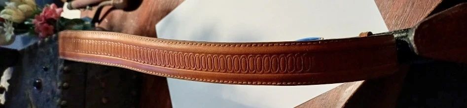 Curea piele barbateasca deosebita NOS Italia 126 cm