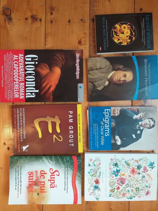 Peste 20 carti romane,beletristică:O.Wilde,Creangă,Rebrea,Braun,Gaynor