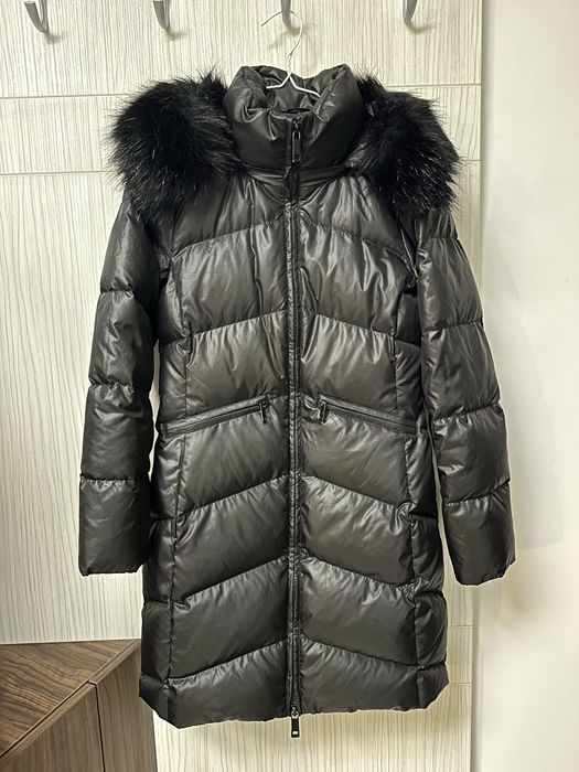 100% Оригинално дамско черно дълго зимно яке с качулка Calvin Klein