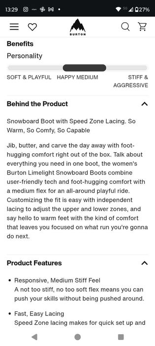 Сноуборд обувки Burton Limelight 41 номер, 26 см стелка,чисто нови