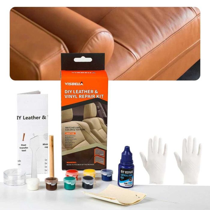 Комплект за ремонт и възстановяване на кожа и винил Visbella 7 цвята.