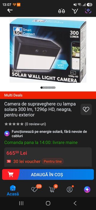 Camera supraveghere solara