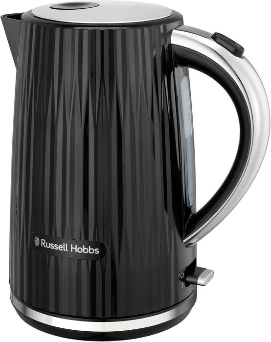 Кана Russell Hobbs Eden RHK2736BLK текстуриран дизайн, капак, отварящ се с натискане, основа въртяща се на 360° прозорец за вода с манометър 1,7 л