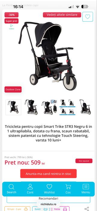Tricicleta copii Smart Trike
