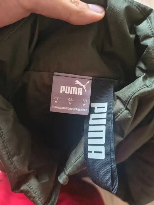 Geaca puffer cu puf Puma barbati kaki verde inchis marimea M NOUA
