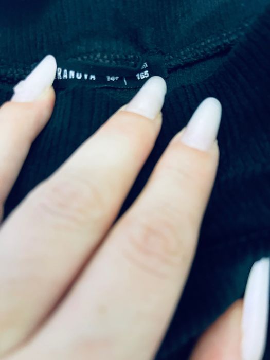 Compleu fete: pantaloni negri evazați Teranova 165 cm +3 tricouri