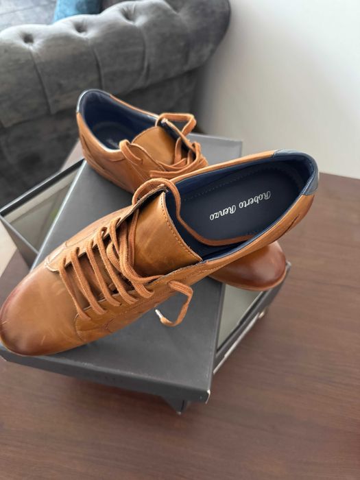 NOU Pantofi Sport Eleganti Roberto Renzo Piele Maro Coniac Mărimea 45 (US 11.5 / UK 10.5)