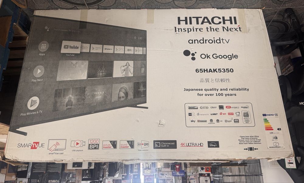 Smart TV 4K Hitachi 65HAK5350, 165cm, Android TV, Dolby Vision