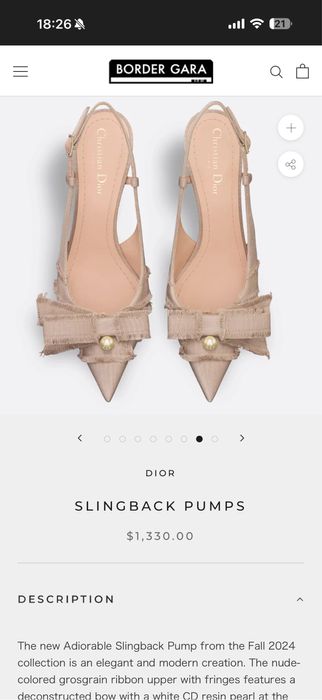 Pantofi CD J'Adior Slingback  Christian Dior