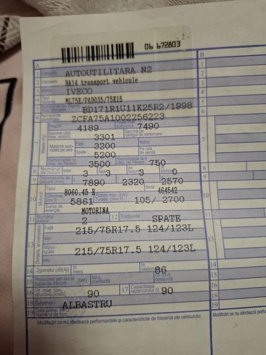 AutoPlatforma iveco 7.5t