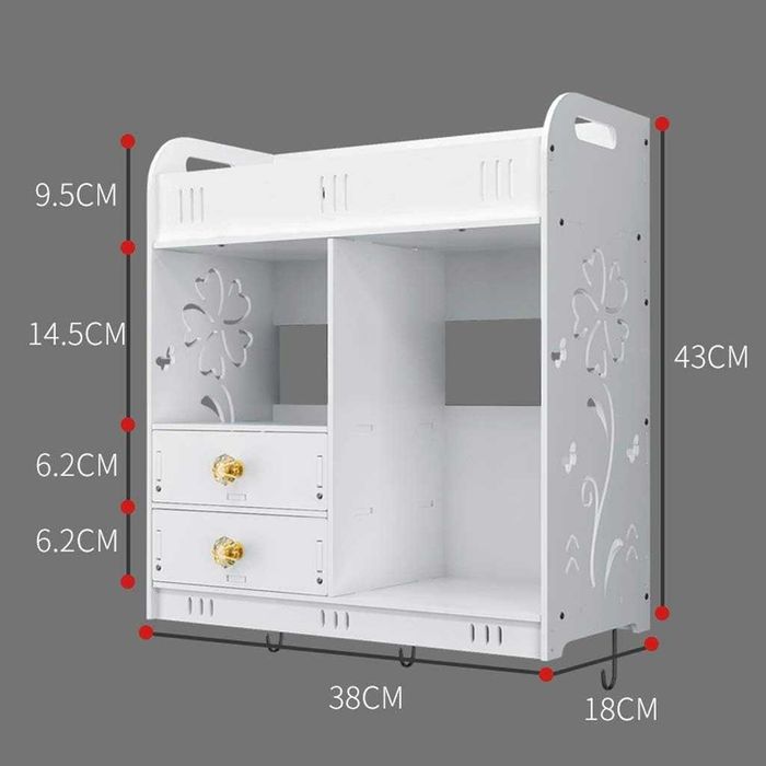 Водоустойчив Шкаф за Баня, Органайзер за баня в бял цвят