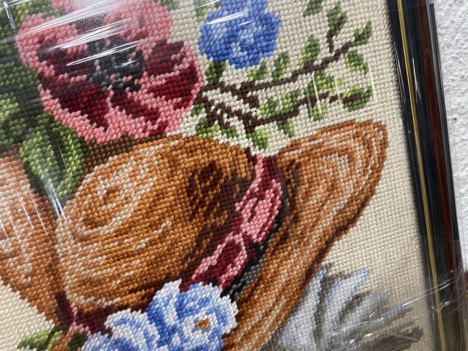 Ръчно изработен гоблен с памучни конци флорален мотив