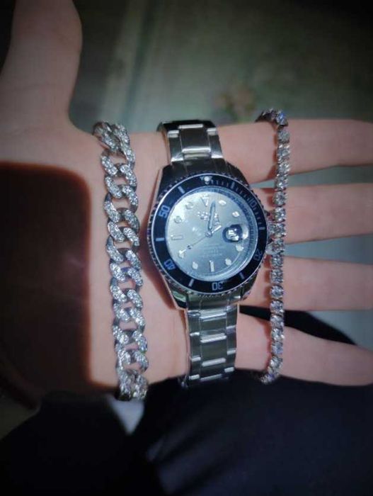 Ceas barbatesc elegant bratara inox 30m