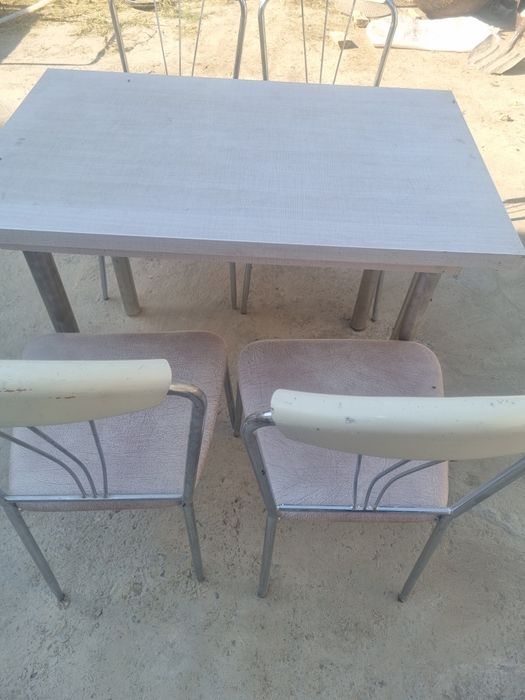 Стол стулья нержавейка