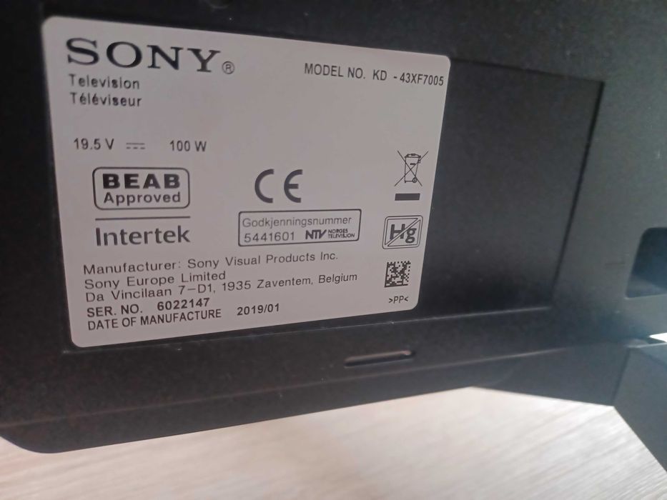 TV Sony 43'' 4K – lipsa imagine, sunet OK, ideal piese / reparat