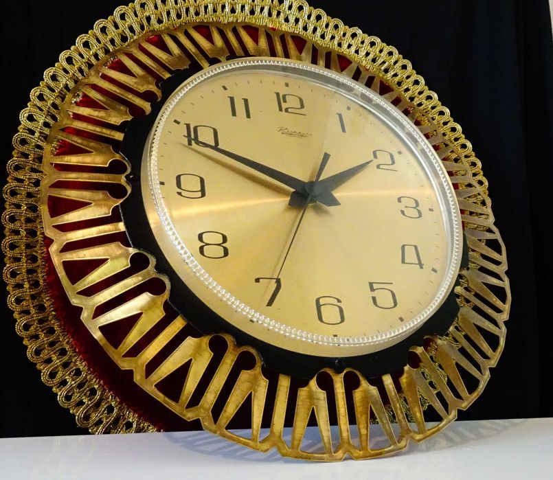 Немски бронзов стенен часовник Richter,перфектен.