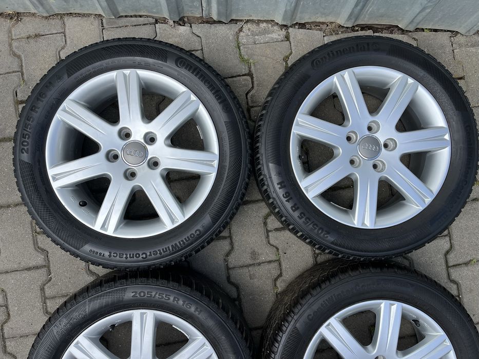 Jante aliaj 5x112mm, anvelope iarna 205/55 R16 Audi A3, A4, VW, Seat, Skoda